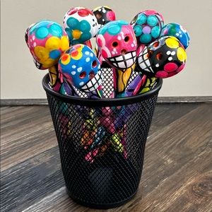 Hand Painted Skull Pen Artisan Made in Mexico